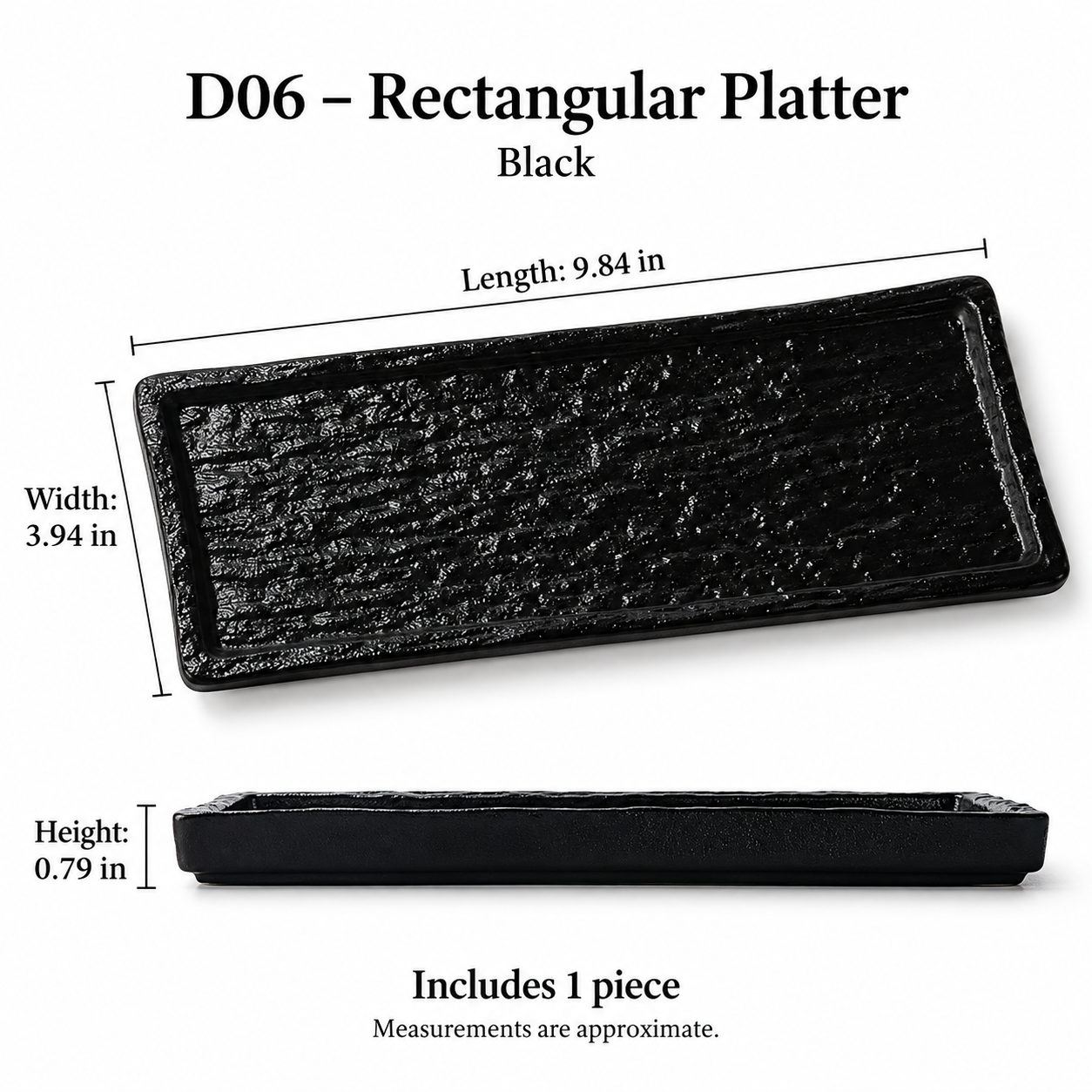 Rock Texture Ceramic Dinnerware Collection – Black & White